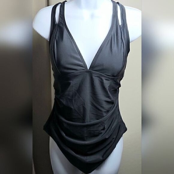 32.🆕 Large Cupshe Tummy Control Deep V Neck Double Straps 1 Piece Swimsuit… - Picture 2 of 6